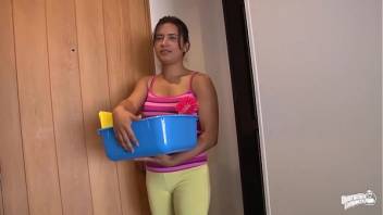 MAMACITAZ - #Camila Marin - Latina Cleaning Lady Oiled Up And Mouth Filled